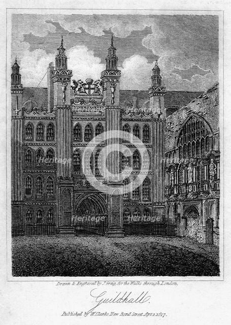 Guildhall, City of London, 1817.Artist: J Greig