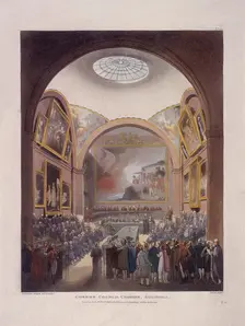 Guildhall Council Chamber, London, 1808. Artist: J Bluck