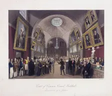 Guildhall Council Chamber, London, c1840. Artist: Harlen Melville