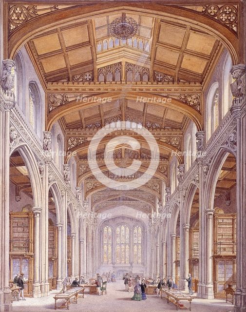 Guildhall Library, London, 1872. Artist: Edwin Thomas Dolby 