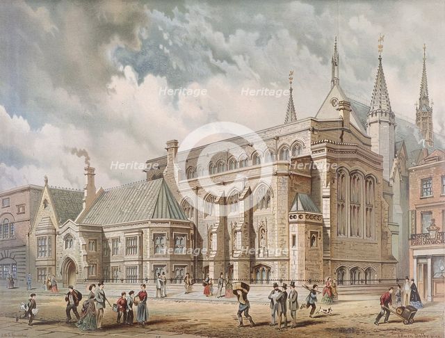 Guildhall Library, London, 1872. Artist: Edwin Thomas Dolby 