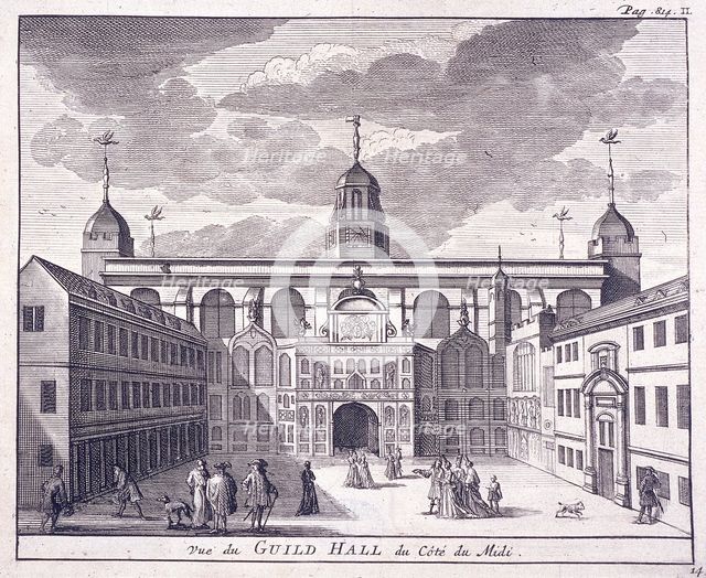 Guildhall, London, 1707. Artist: Anon
