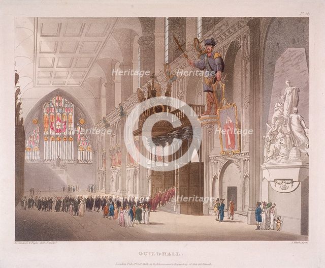 Guildhall, London, 1808. Artist: Augustus Charles Pugin