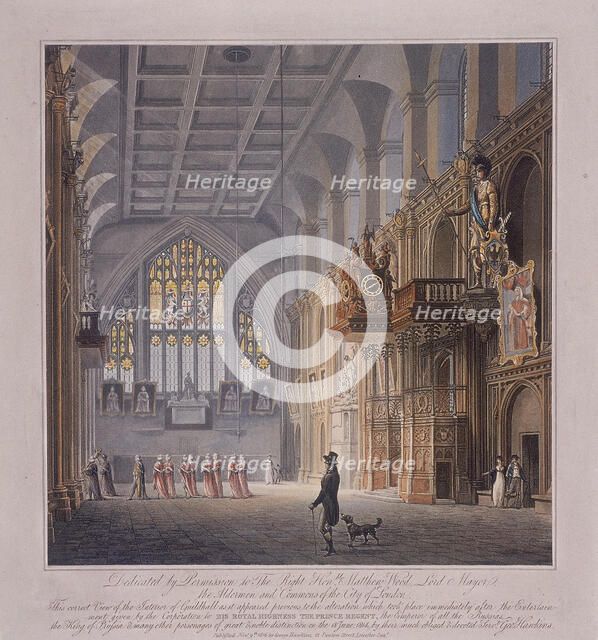 Guildhall, London, 1816. Artist: George Hawkins