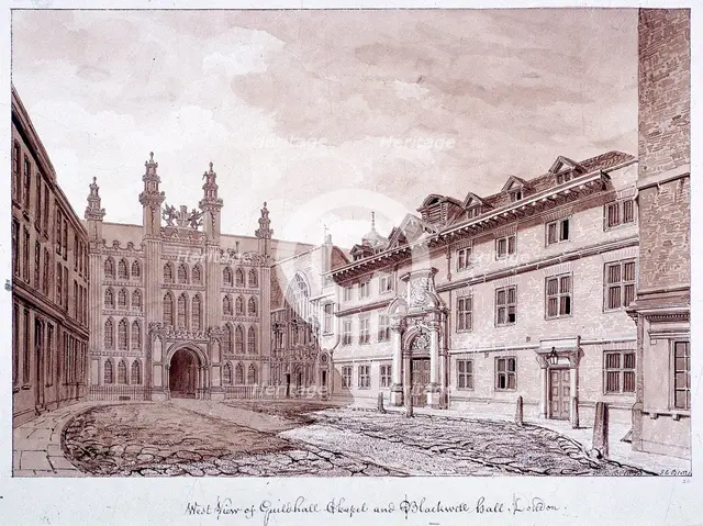 Guildhall, London, 1820. Artist: John Chessell Buckler