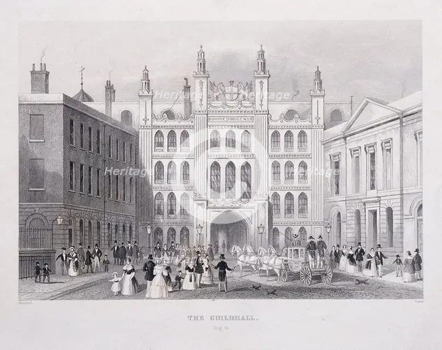 Guildhall, London, 1855. Artist: S Lacey