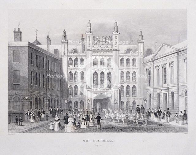 Guildhall, London, 1855. Artist: S Lacey