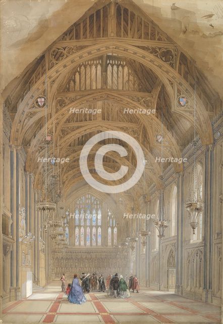 Guildhall, London: The Great Hall, Facing East, ca. 1864. Creator: Horace Jones.