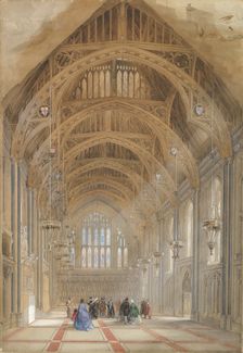 Guildhall, London: The Great Hall, Facing East, ca. 1864. Creator: Horace Jones