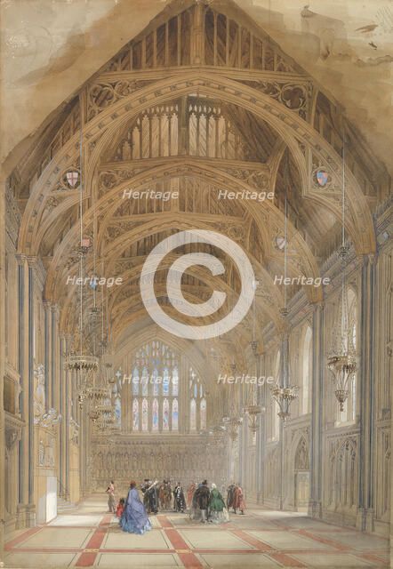 Guildhall, London: The Great Hall, Facing East, ca. 1864. Creator: Horace Jones.