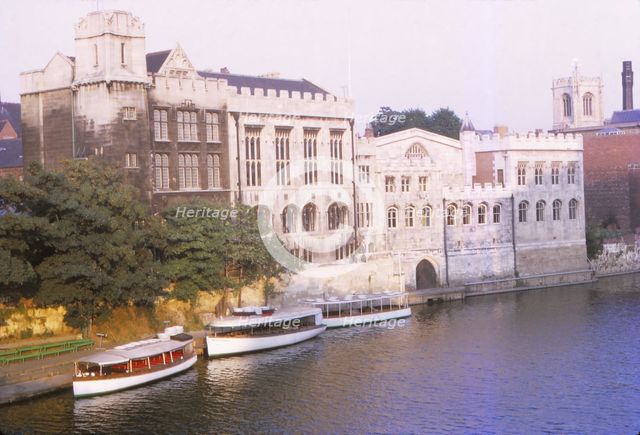 Guildhall Reach on the River Ouse from Lendal Bridge, York, 20th century. Artist: CM Dixon.