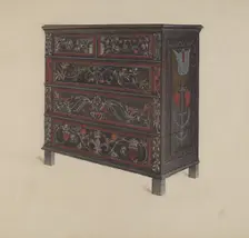 Guilford Painted Chest, c. 1936. Creator: Martin Partyka