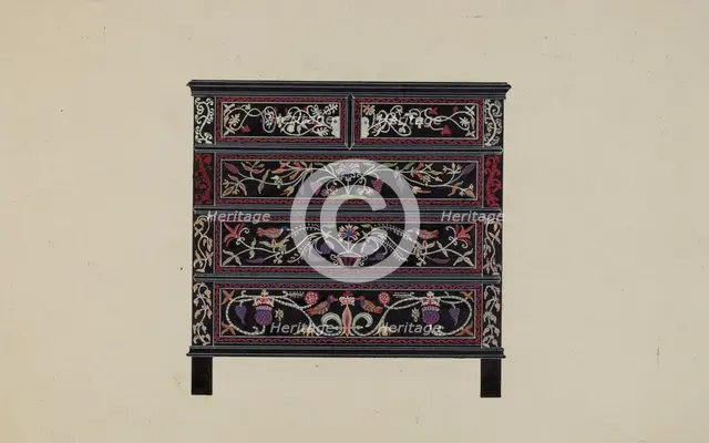 Guilford Painted Chest, c. 1936. Creator: Martin Partyka.