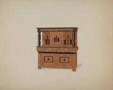 Guilford Press Cupboard, c. 1936. Creator: Martin Partyka