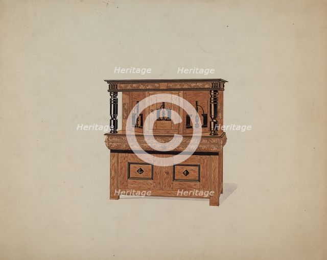 Guilford Press Cupboard, c. 1936. Creator: Martin Partyka.