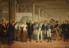Guillaume Dupuytren (1777-1835), at the Hotel-Dieu, presenting Charles X with eye surgery, c1825. Creator: Unknown