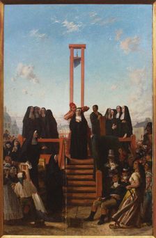 Guillotine. The Carmelites of Compiègne, First half of the 19th cent.. Creator: Delaroche, Paul Hippolyte (1797-1856)