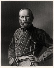 Guiseppe Garibaldi, Italian patriot, 19th century. Artist: W Holl