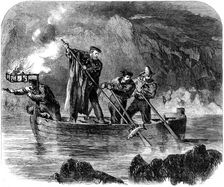 Guiseppe Garibaldi spearing fish at night off Caprera, 1860-61