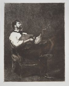 Guitar Player, 1861. Creator: François Bonvin (French, 1817-1887)
