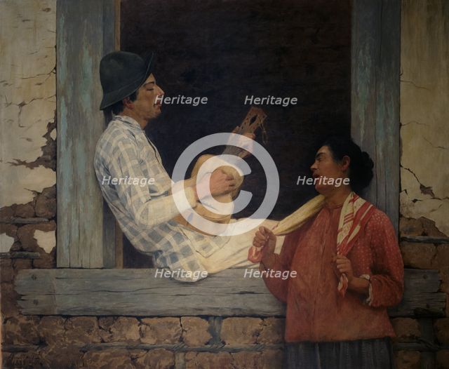  'Guitarist', oil on canvas 1899 by José Ferraz de Almeida.