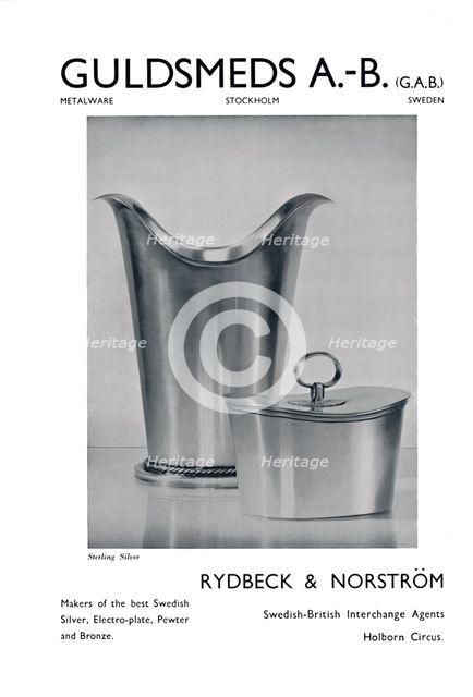 'Guldsmeds A.-B. (G.A.B.) - Sterling Silver - Rydbeck & Norström.', 1939. Artist: Unknown.