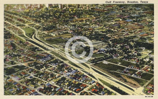 Gulf Freeway, Houston, Texas, USA, 1950. Artist: Unknown