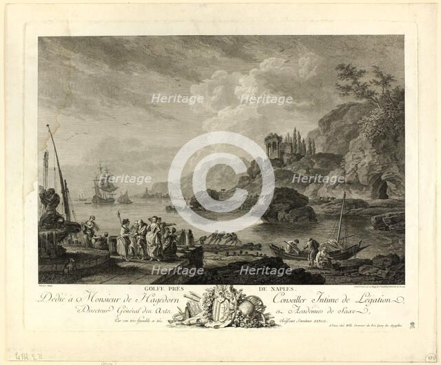 Gulf near Naples, 1754/1808. Creator: Adrian Zingg.