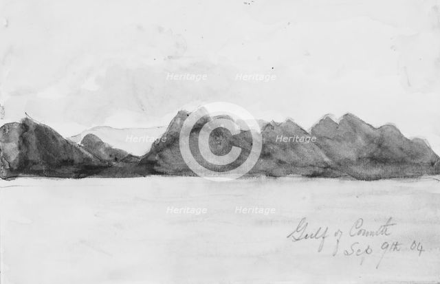 Gulf of Corinth (from Sketchbook), 1904. Creator: Mary Newbold Sargent.