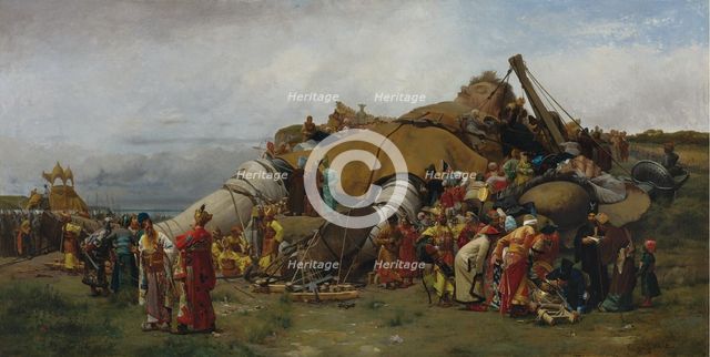 Gulliver and the Lilliputians. Artist: Vibert, Jehan-Georges (1840-1902)
