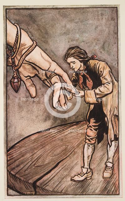 Gulliver Kisses the Queen of Brobdingnagia's Hand, 1909.