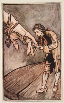 Gulliver Kisses the Queen of Brobdingnagia's Hand, 1909