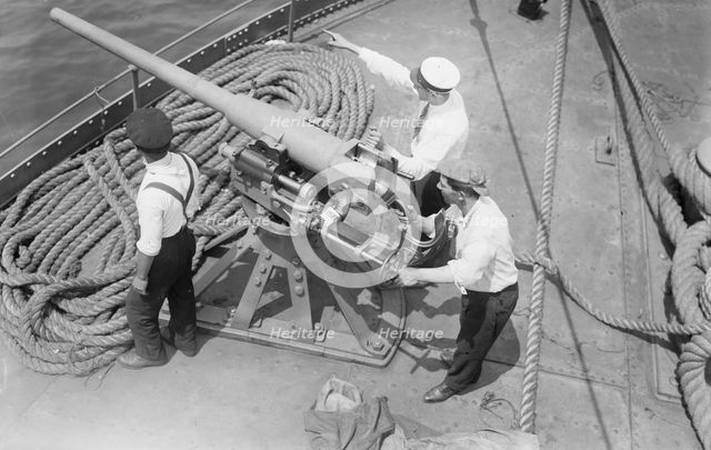 Gun on SS Milazzo, 1916. Creator: Bain News Service.