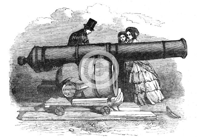 Gun and Mortar from Bomarsund, at the Crystal Palace, 1854. Creator: Unknown.