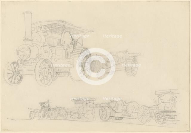 Gun Carriages, France, 1918. Creator: John Singer Sargent.