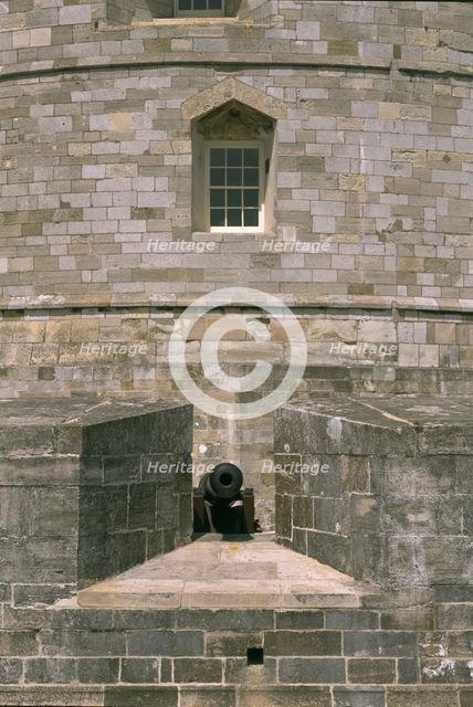 Gun embrasure at Calshot Castle, Hampshire, 1995. Artist: J Bailey