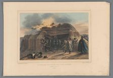 Gun emplacement hit by a bomb, 1832, (1833). Creator: Auguste Raffet