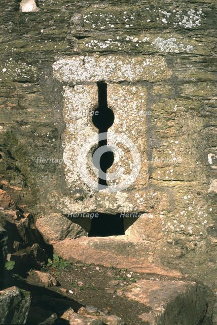 Gun loop at Berry Pomeroy Castle, Devon, 1995. Artist: J Bailey