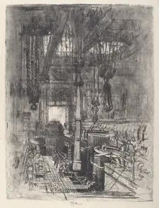 Gun Pit, No.II, 1917. Creator: Joseph Pennell