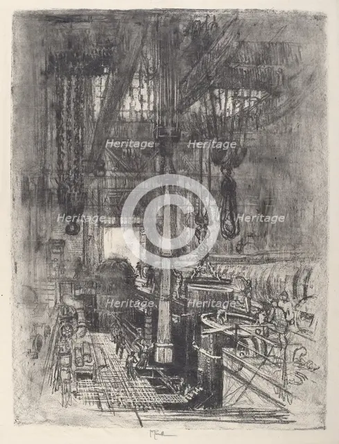 Gun Pit, No.II, 1917. Creator: Joseph Pennell.