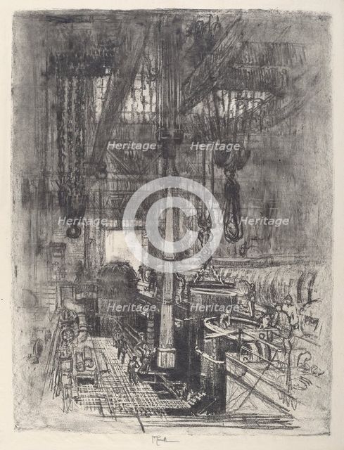 Gun Pit, No.II, 1917. Creator: Joseph Pennell.