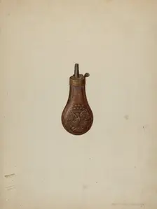 Gun Powder Flask, c. 1938. Creator: Christabel Scrymser