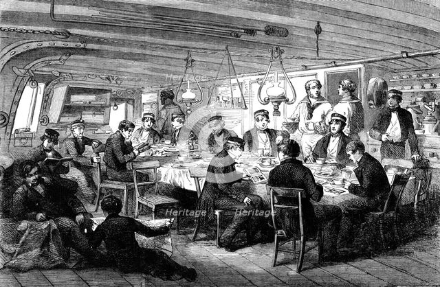 Gun-Room - Midshipmens' Mess, Breakfast, H.M.S. "Caesar" - Baltic Fleet, 1856.  Creator: Unknown.