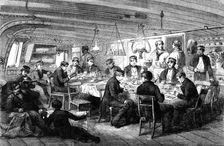 Gun-Room - Midshipmens Mess, Breakfast, H.M.S. "Caesar" - Baltic Fleet, 1856. Creator: Unknown