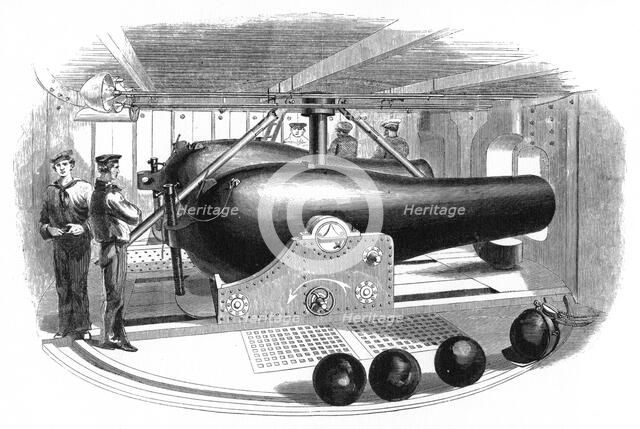 'Gun Turret Aboard USS Passaic', c1860s. Artist: Unknown