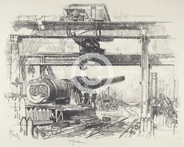 Gun-Testing, 1916. Creator: Joseph Pennell.