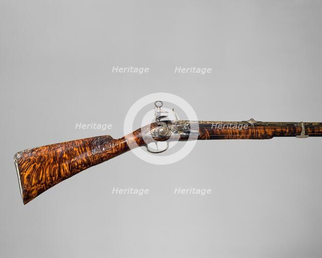 Gun with Flintlock a la moda, Spanish, Madrid, dated 1744. Creator: Gabriel de Algora.