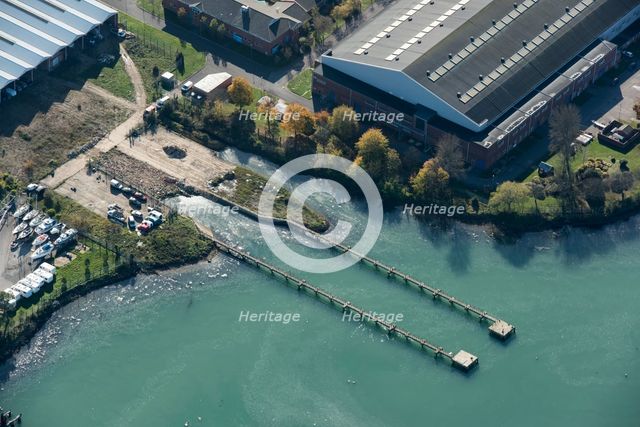 Gunboat Traverser system at Haslar, Gosport, Hampshire, 2020. Creator: Damian Grady.