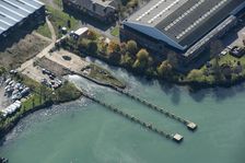 Gunboat Traverser system at Haslar, Gosport, Hampshire, 2020. Creator: Damian Grady