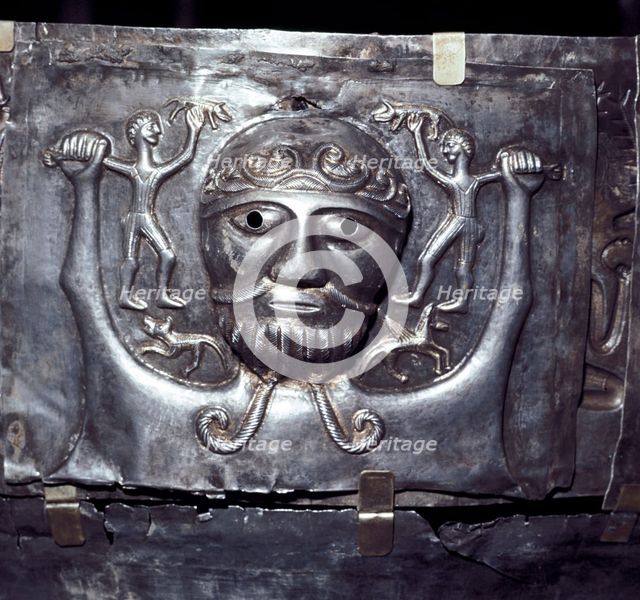 Gundestrup Cauldron, Celtic God holding two men, Danish, c100 BC. Artist: Unknown
